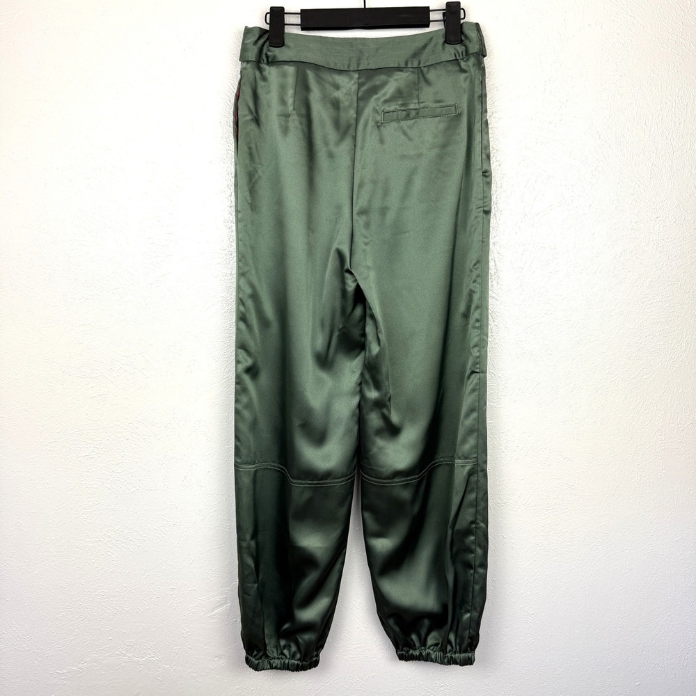 Anthropologie Maeve Parachute Satin Jogger Belted Green Pants  Size 2 - Picture 6 of 11